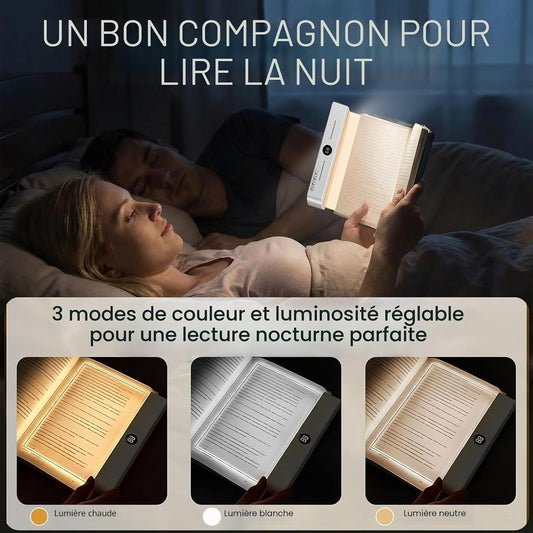 Lampe de Lecture LED Rechargeable – 3 Couleurs, Minuterie & USB-C