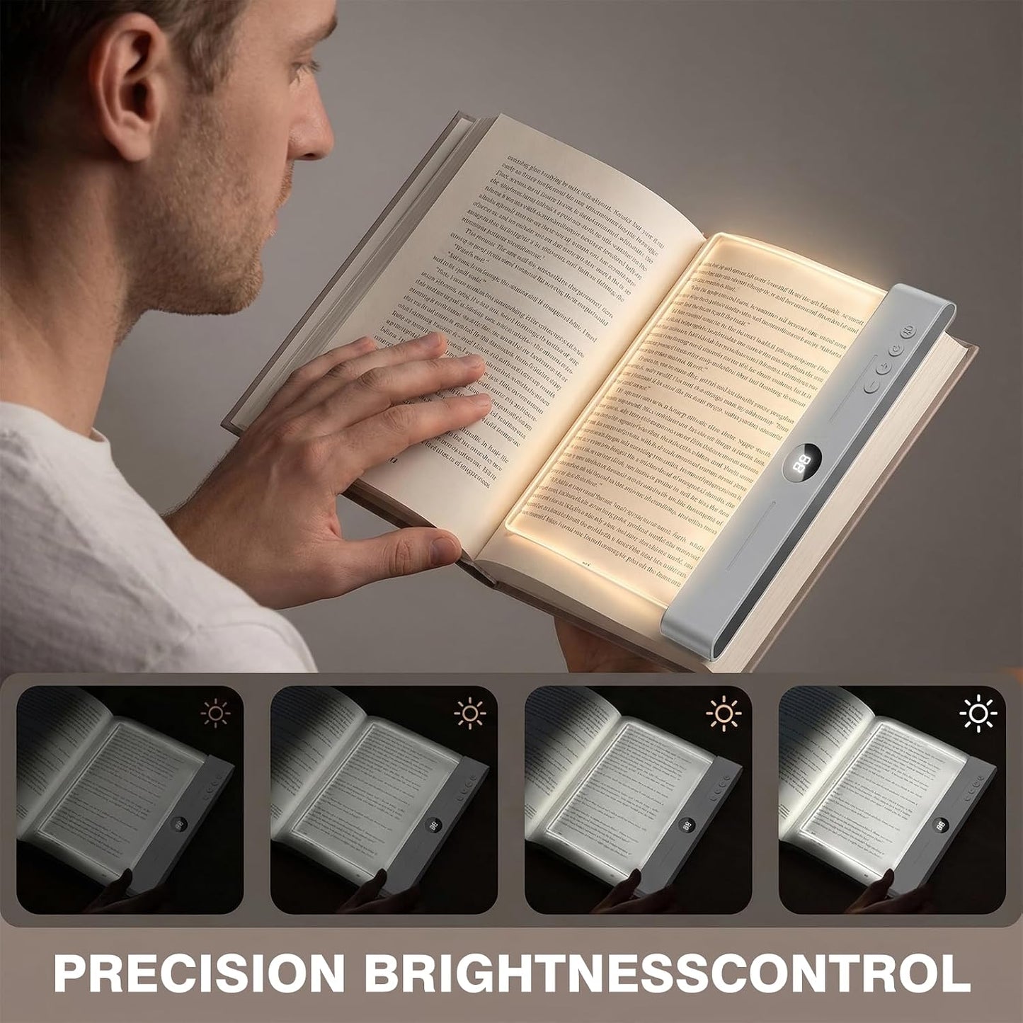 Lampe de Lecture LED Rechargeable – 3 Couleurs, Minuterie & USB-C