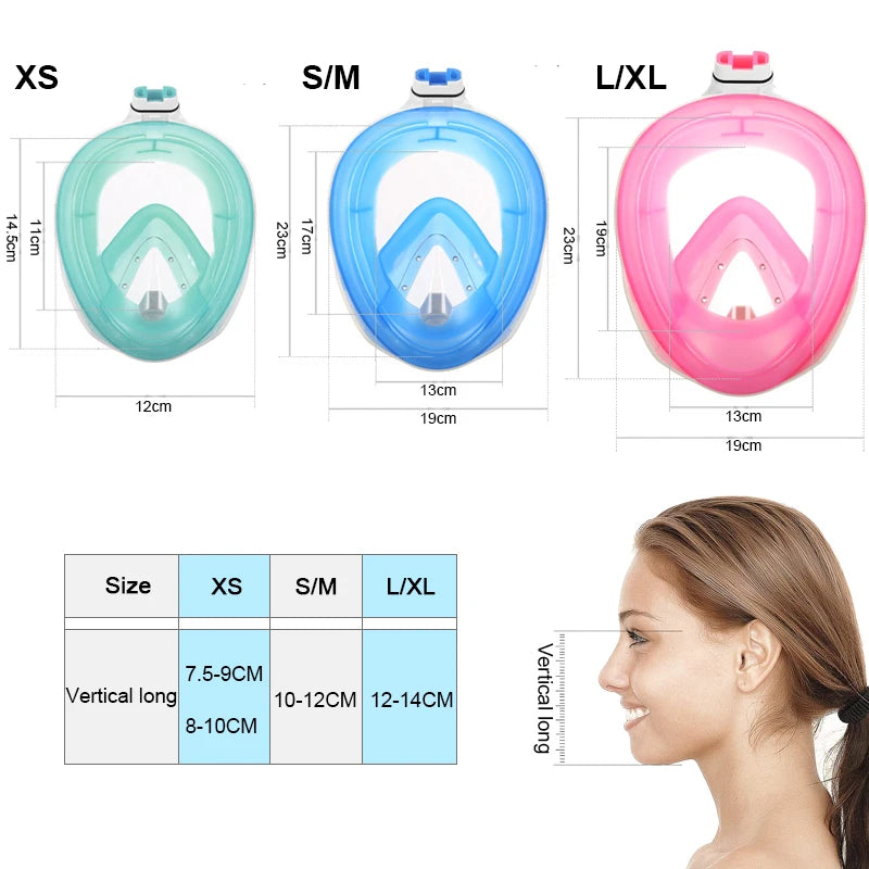 Masque de plongée  intégrale pour adultes , adolescent  , et   enfants