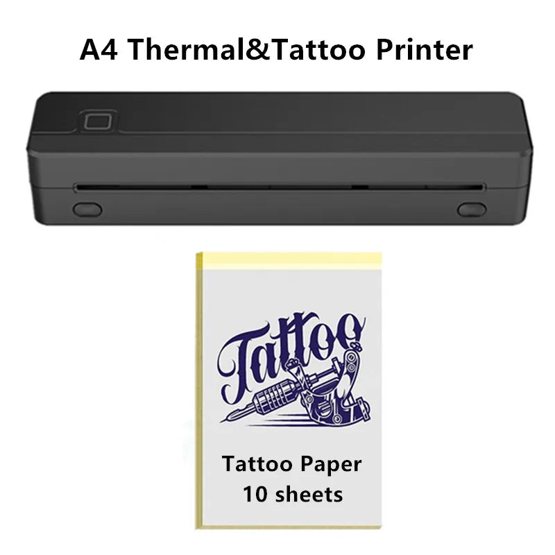 A4 Document Portable Thermal Printer Bluetooth Tattoo Printer Wireless Tattoo Stencil Printer Compatible with Phone/Pad/Tablet