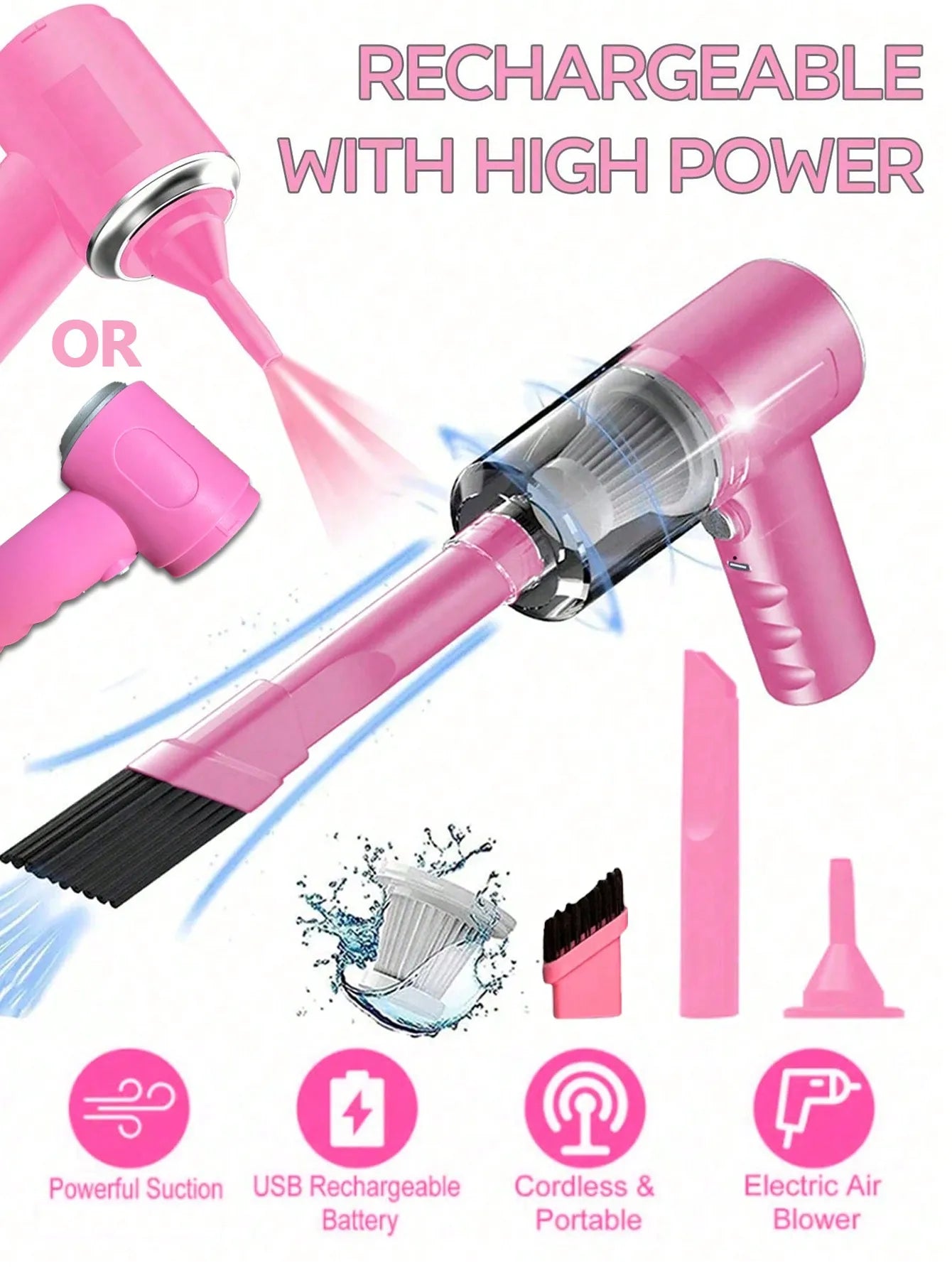 Aspirateur 3-en-1 USB – Soufflant, Aspirant & Portable