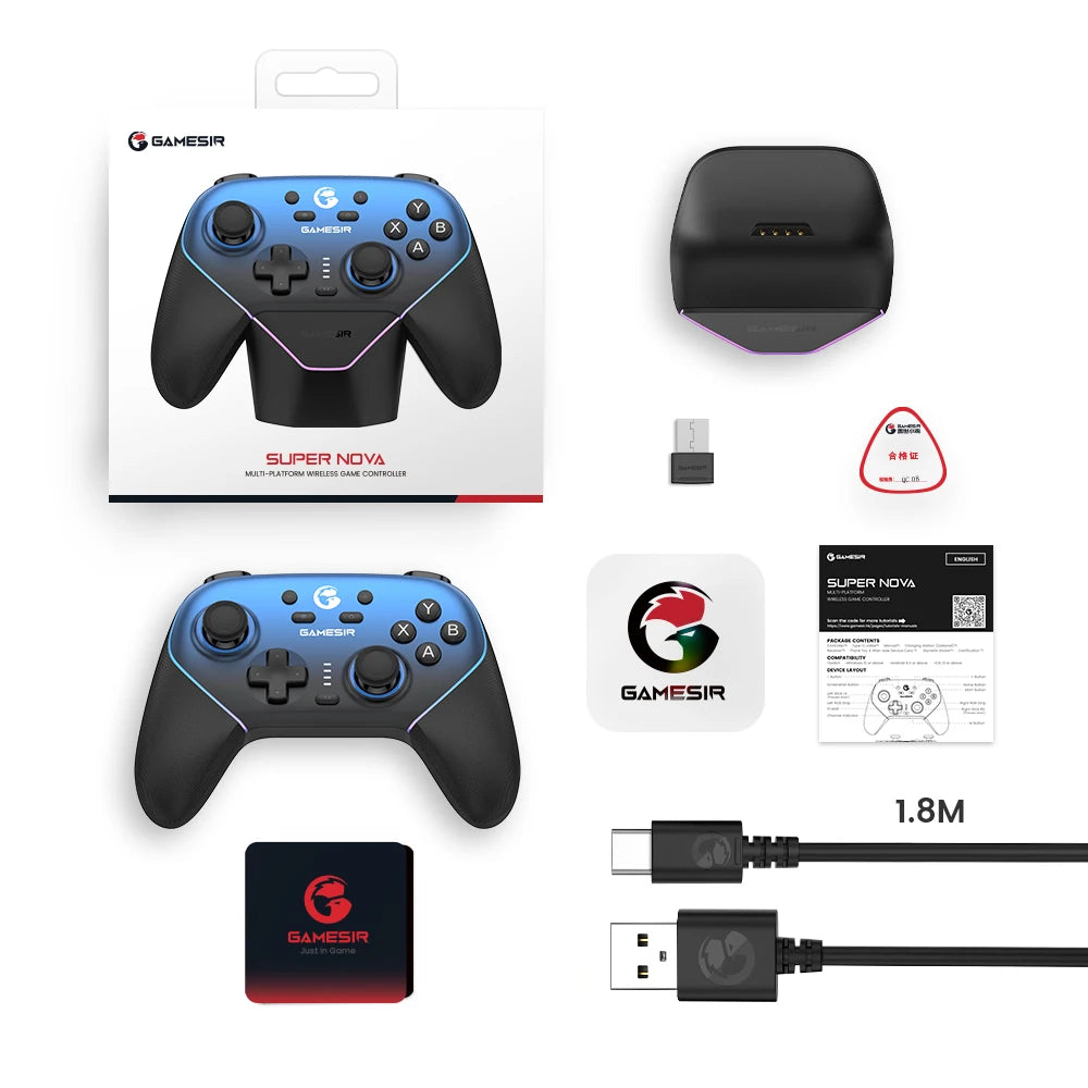 GameSir Super Nova – Manette Sans Fil avec Station de Charge