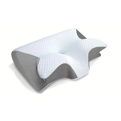 Oreiller cervical en mousse à mémoire de forme, 2 en 1 – Oreiller orthopédique ergonomique à contour pour douleurs cervicales