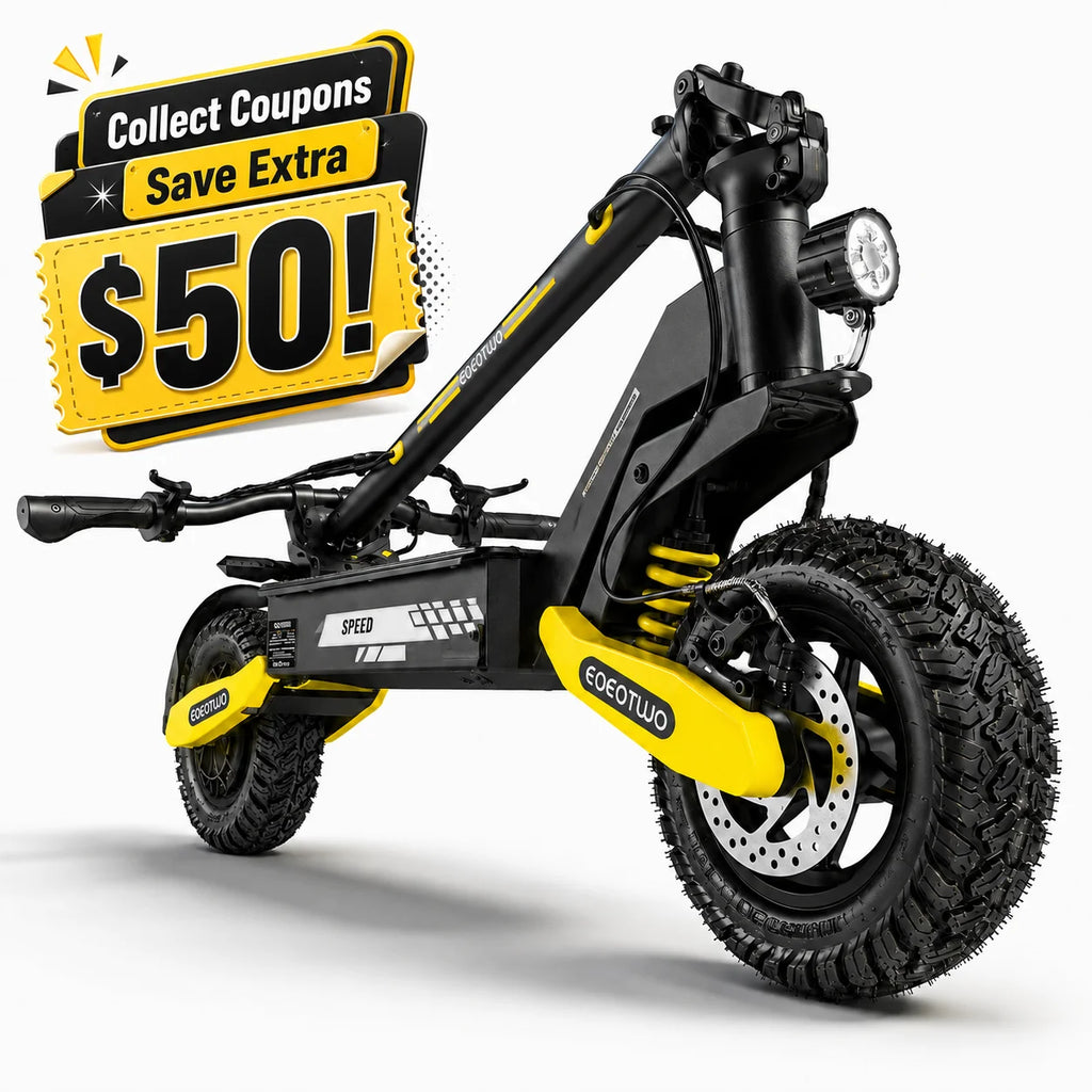 EOEOTWO Trottinette Électrique 1200W Tout-Terrain – 48V Longue Portée, 48 km/h, Pneus 11" Tubeless, Pliable