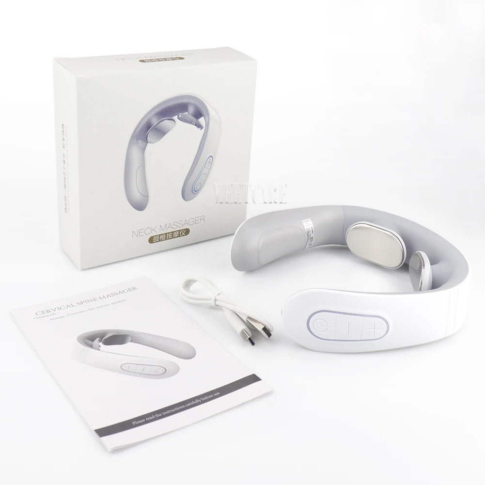 Appareil de massage cervical électrique intelligent EMS à impulsions, soulagement de la douleur, relaxation et massage par pétrissage musculaire TENS