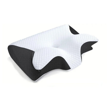Oreiller cervical en mousse à mémoire de forme, 2 en 1 – Oreiller orthopédique ergonomique à contour pour douleurs cervicales