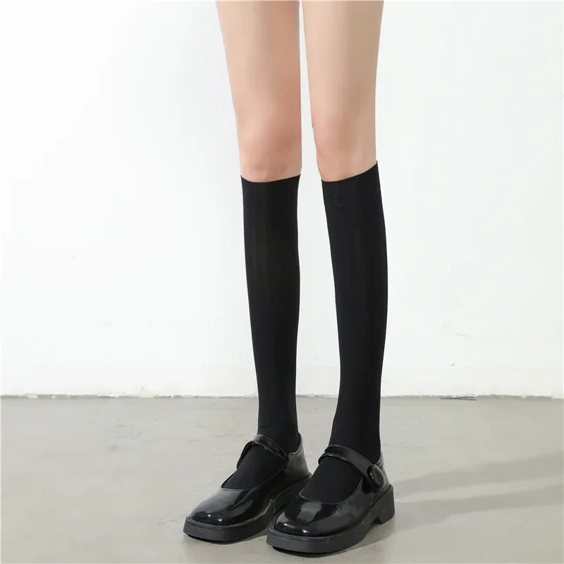 Ultrathin Women‘s Silk Stockings Nylon for Ladies Black White Summer Autumn Winter Socks Girls Skinny Legs Over the Knee Thigh
