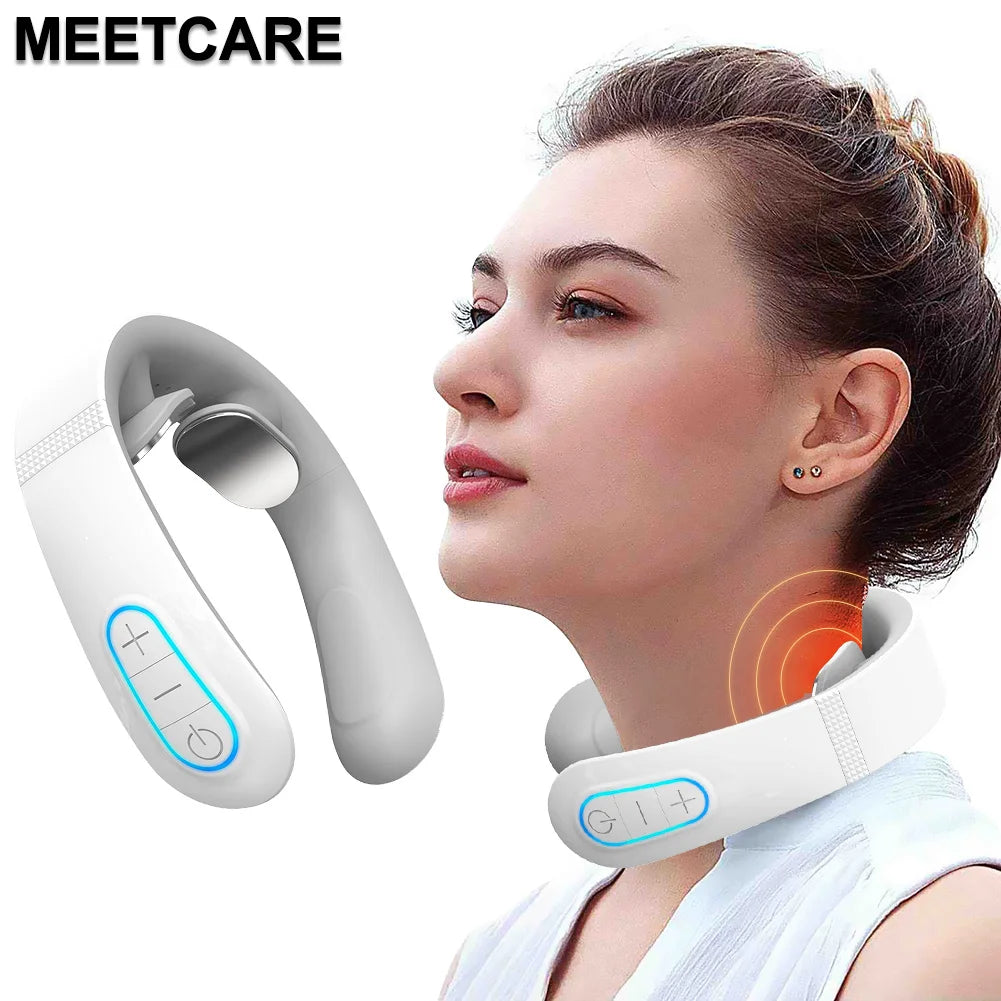 Appareil de massage cervical électrique intelligent EMS à impulsions, soulagement de la douleur, relaxation et massage par pétrissage musculaire TENS
